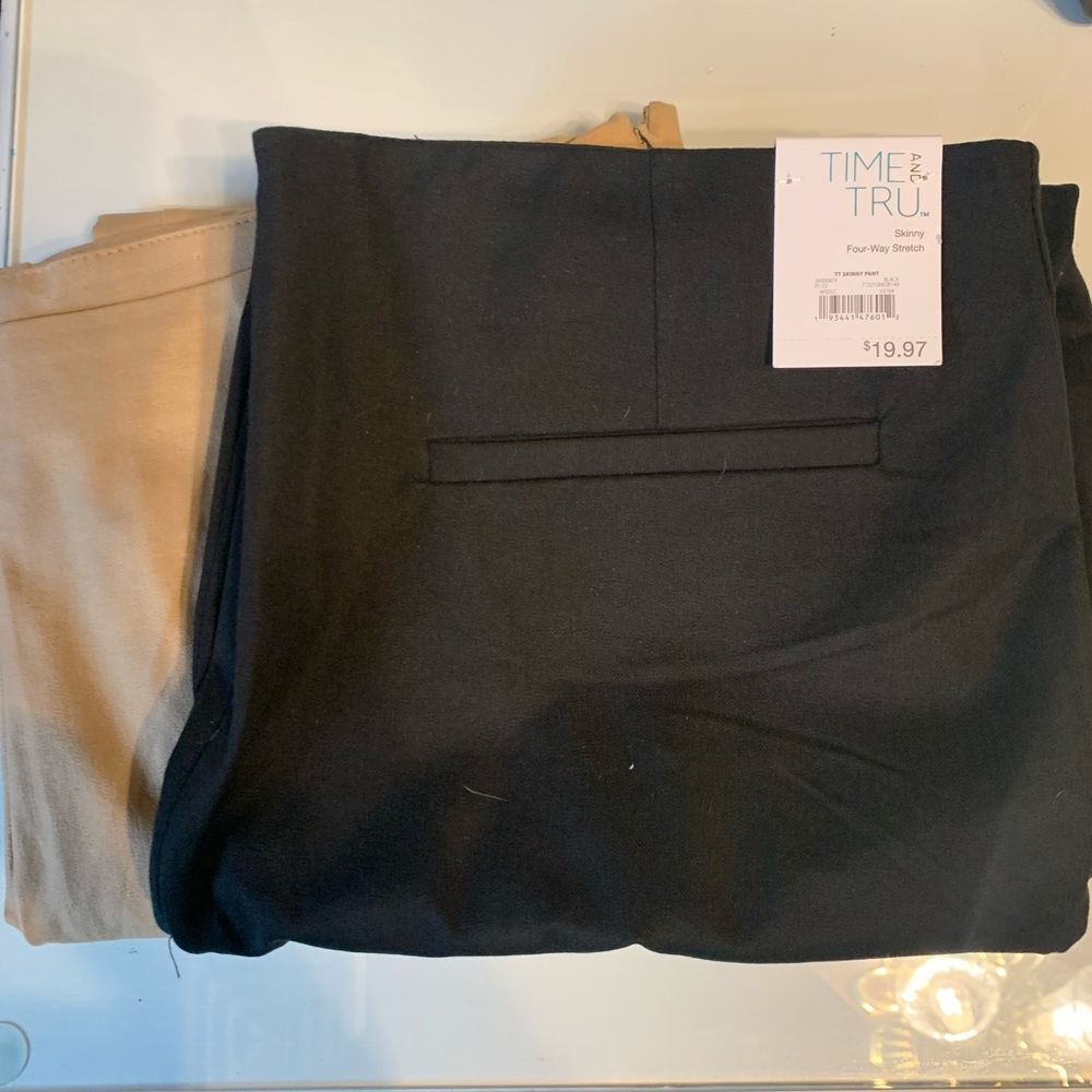 Time and Tru Black and Tan Pants